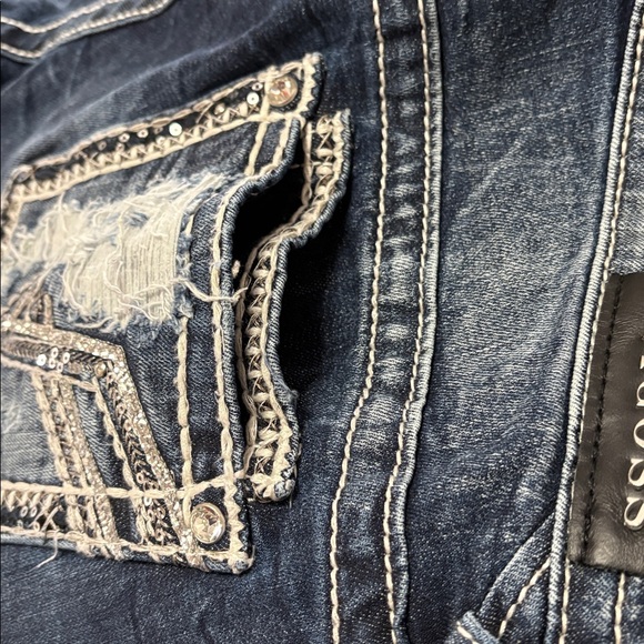 Vigoss Dublin Skinny Jeans Size 16 x 28 Raw Frayed Hem Embellished Distressed - Picture 11 of 13